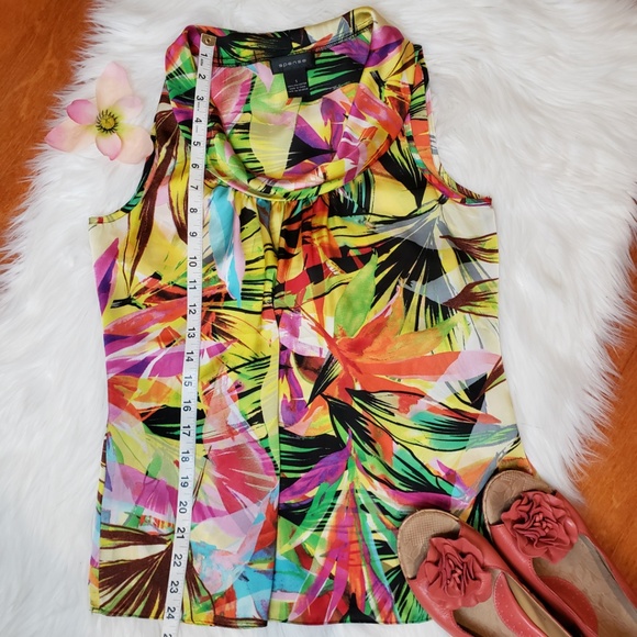 Spense tropical print sleeveless top, S - Picture 5 of 8